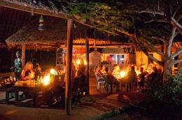 A candle-lit dinner at the Dar volunteer house