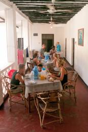 Volunteers having breakfast in Zanzibar Tanzania